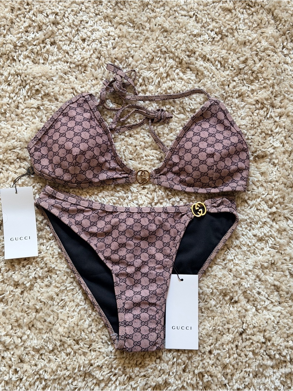 Gucci Logo Triangle Bikini Set